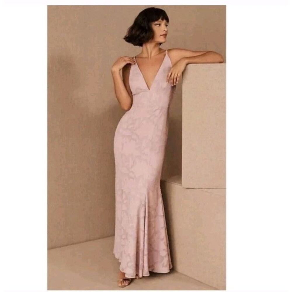 Fame & Partners BHLDN / Anthropologie Magnolia Purple Pink Floral Maxi Gown